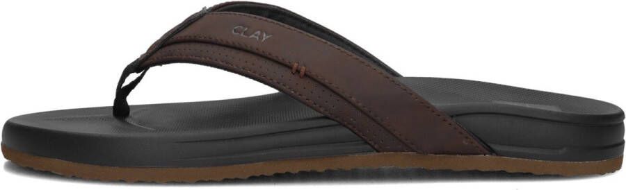 CLAY Slippers Heren 003 Maat: 48 Materiaal: Leatherlook Kleur: Bruin - Foto 2