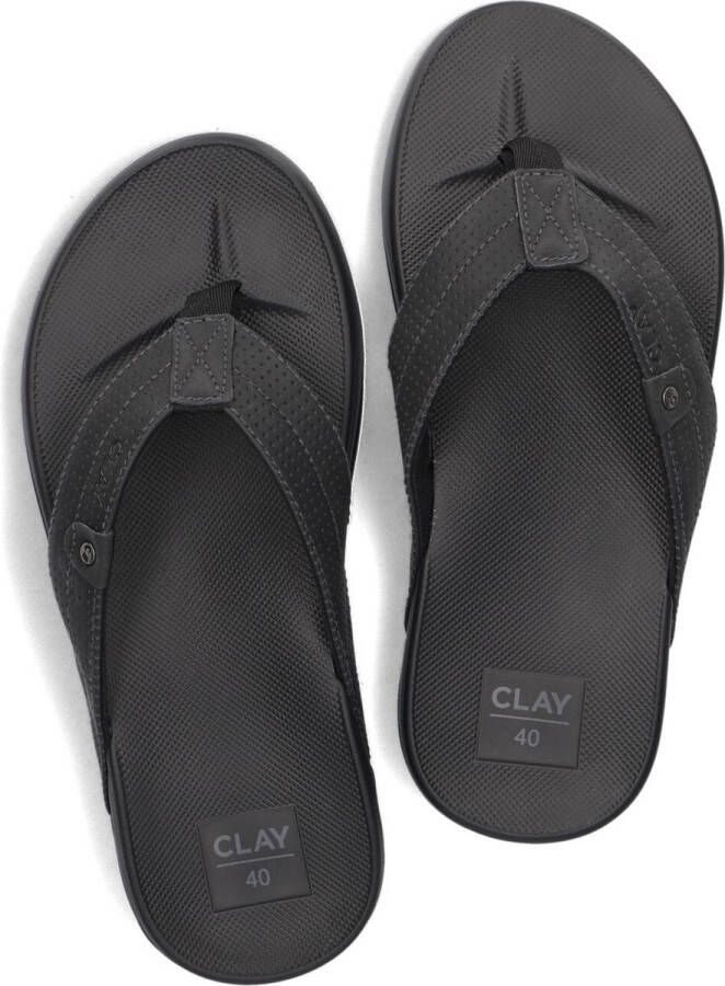 CLAY Slippers Heren 004 Maat: 43 Materiaal: Leatherlook Kleur: Zwart - Foto 2