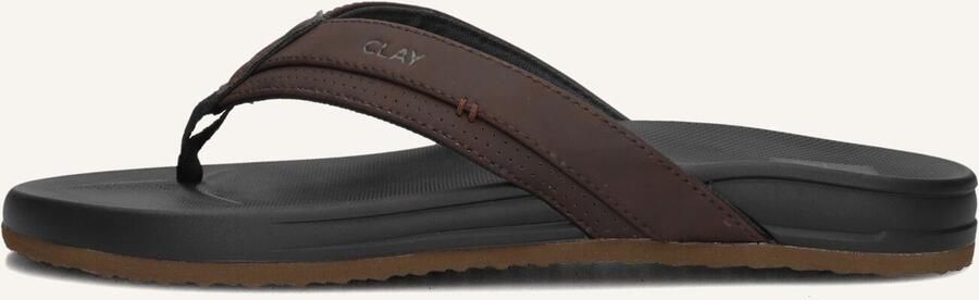 CLAY Slippers Heren 003 Maat: 48 Materiaal: Leatherlook Kleur: Bruin - Foto 2