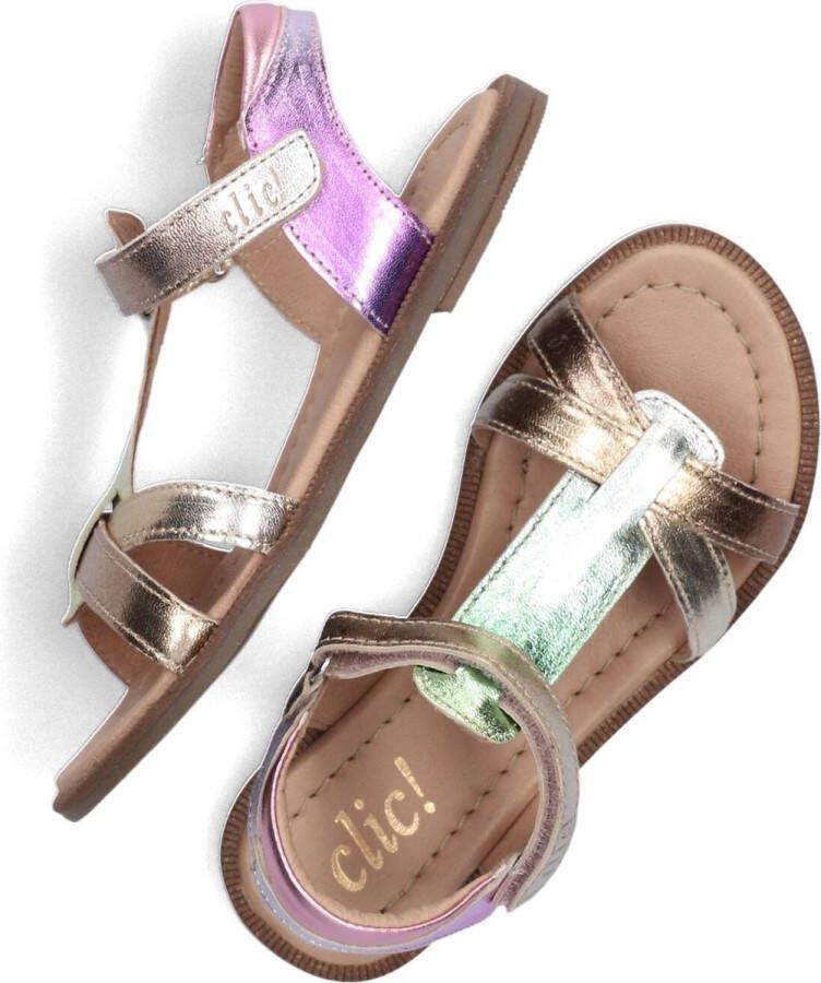 Clic! leren sandalen roze multi metallic Meisjes Leer All over print 31 - Foto 2