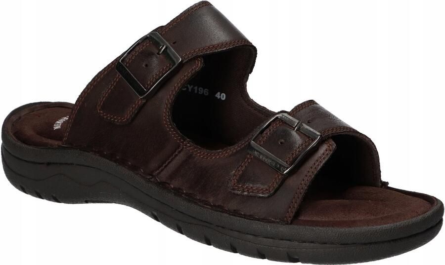Club America American Club Heren Slippers Leer COFFEE