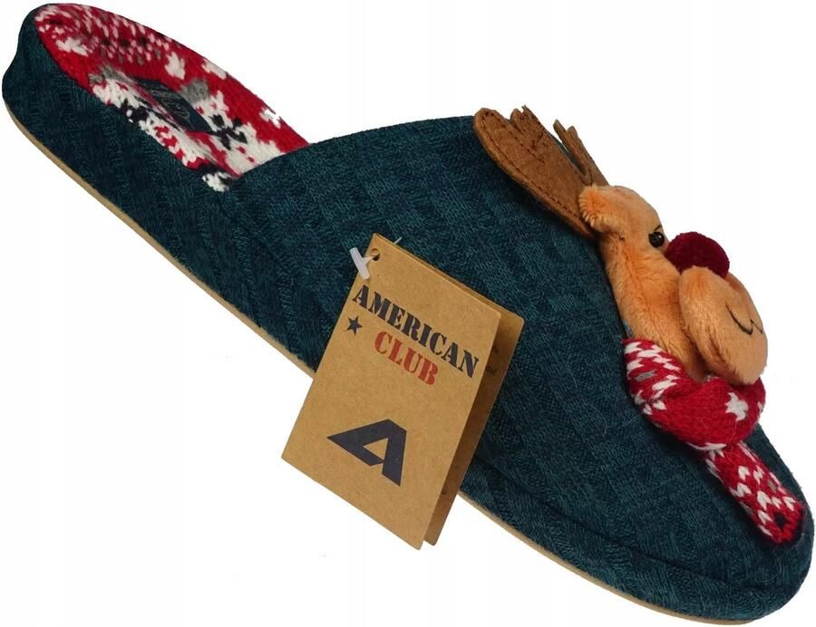 Club America Dames Pantoffels American Club Groen Comfortabele Huis Schoenen