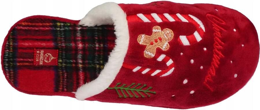 Club America Dames pantoffels American Club Rode kerstsokken met kerstman