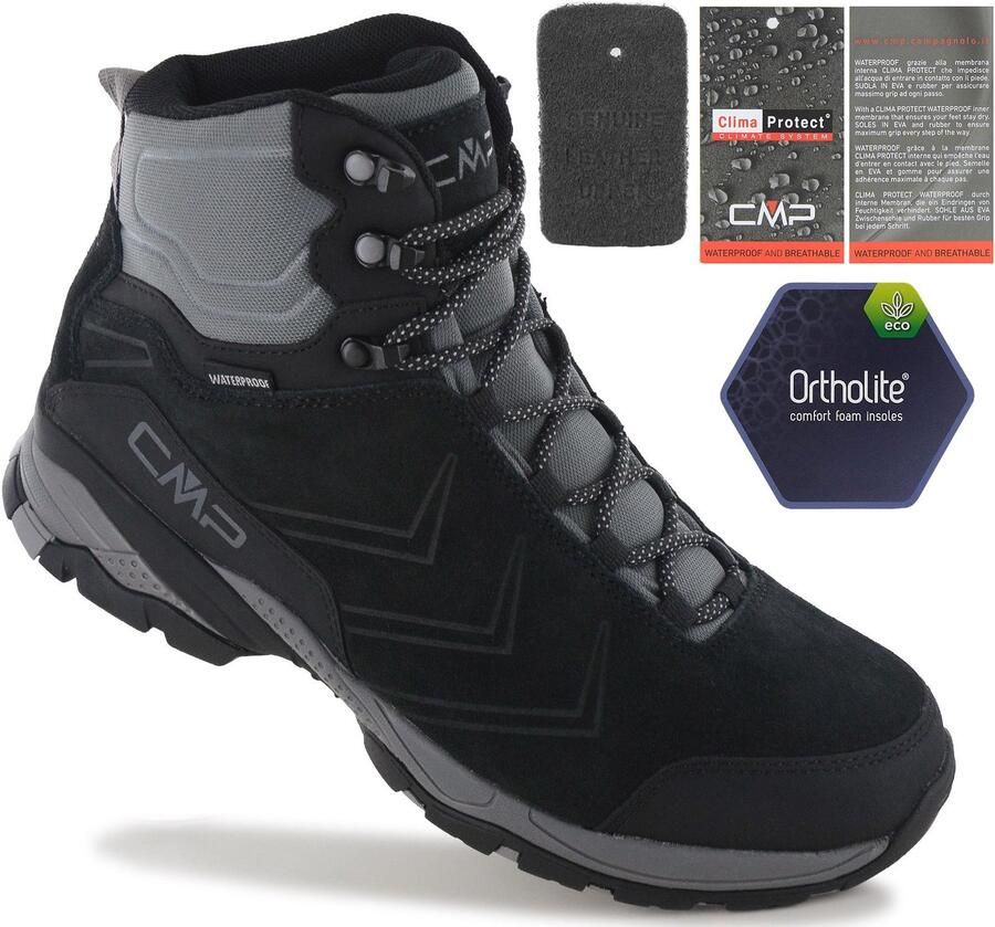 CMP Melnick Mid WP Waterproof Heren Wandelschoenen Trekking Laarzen 3Q18587-U901