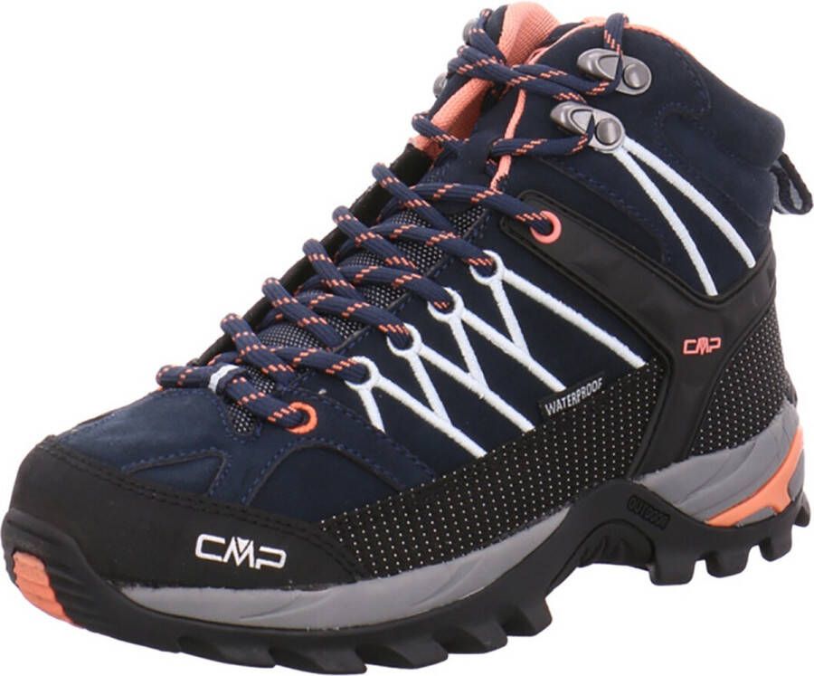 CMP Wandelschoenen Rigel Mid Dames Suède Blauw zwart