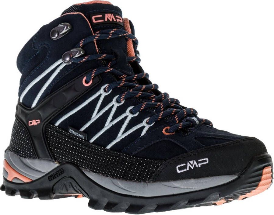 CMP Wandelschoenen Rigel Mid Dames Suède Blauw zwart