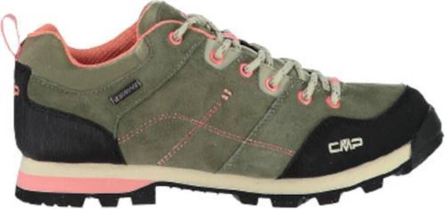 CMP Wandelschoenen Low Alcor Dames Leer Khaki zwart