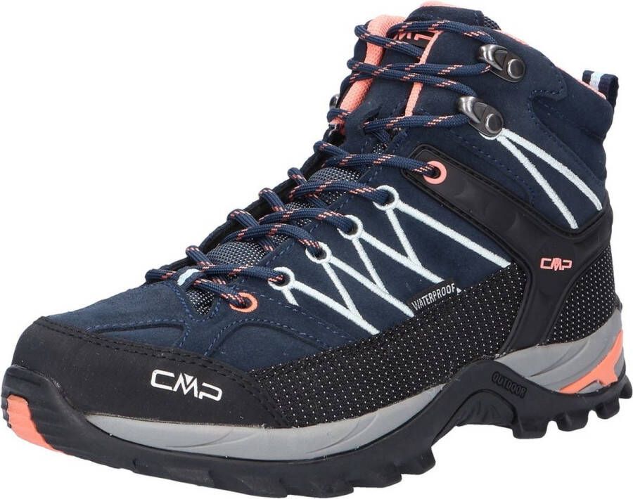 CMP Wandelschoenen Rigel Mid Dames Suède Blauw zwart