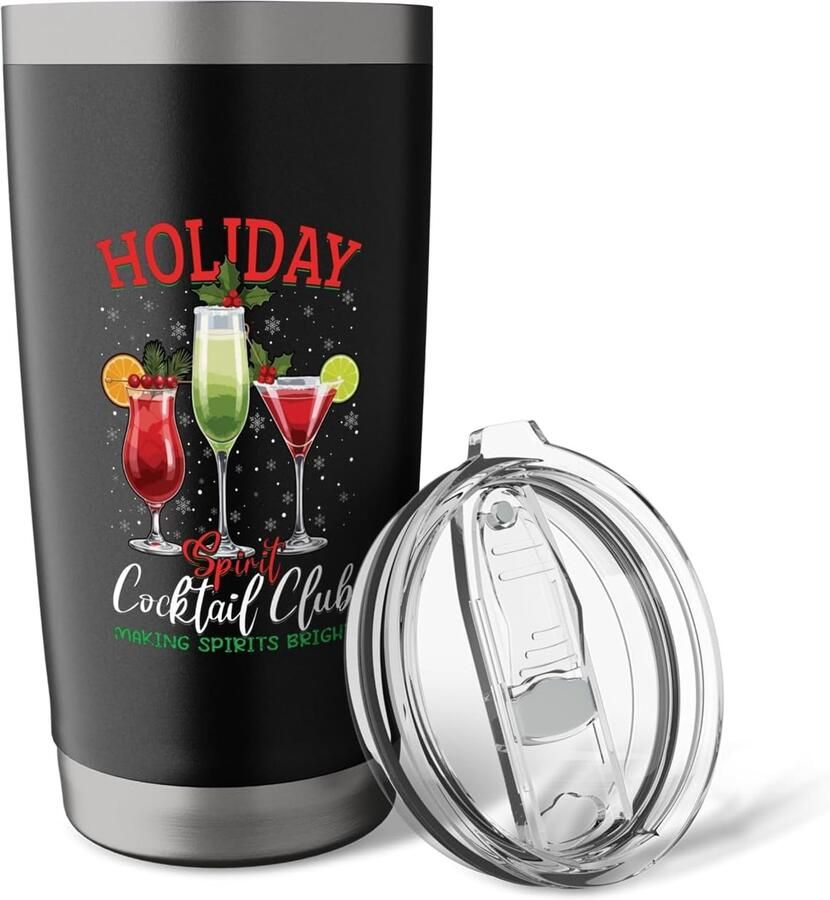 Cocktail- en wijnbeker voor feestdagen dubbelwandig roestvrij staal