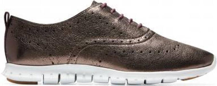 Cole Haan Zerogrand Wing Oxford Bronze Metal Leather White Schoenmaat