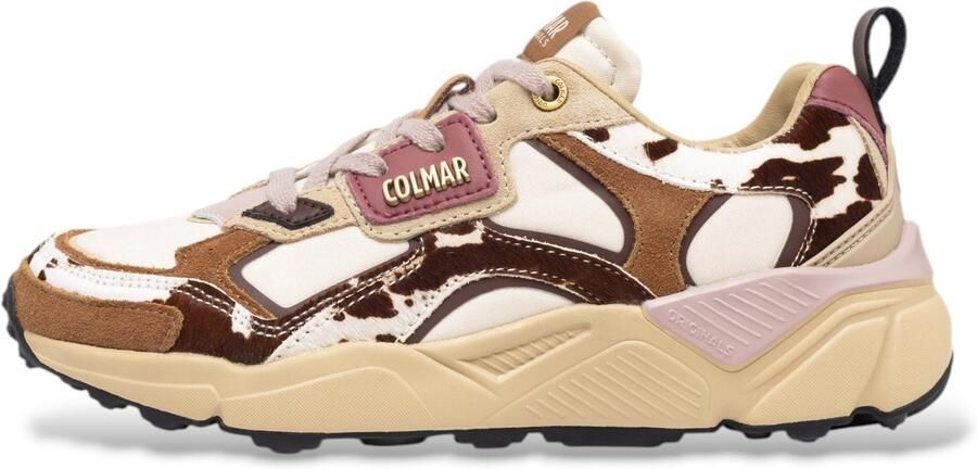 Colmar Witte Garner Spots leren sneakers met meerdere kleuren