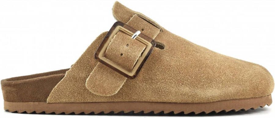 Colors of California Sandalen Cow suede bio sabot with buckl