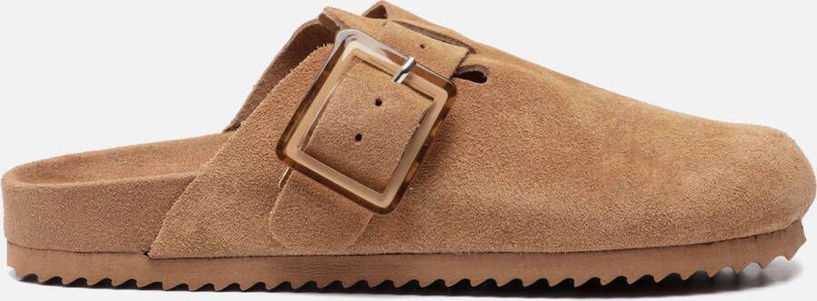 Colors of California Sandalen Cow suede bio sabot with buckl