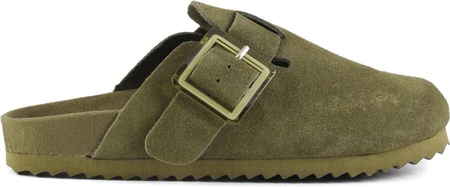 Colors of California Cow Suede Bio Sabot With Buckles