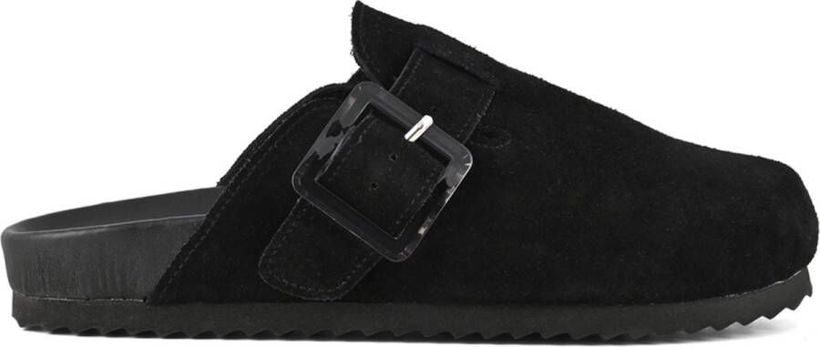 Colors of California Cow Suede Bio Sabot With Buckles