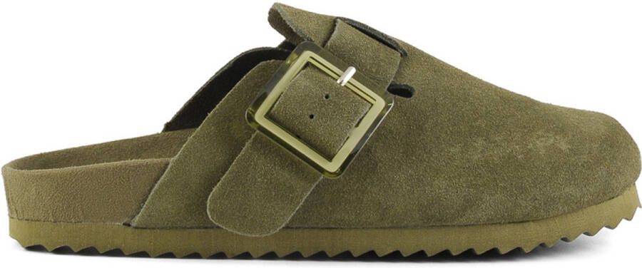 Colors of California Cow Suede Bio Sabot With Buckles