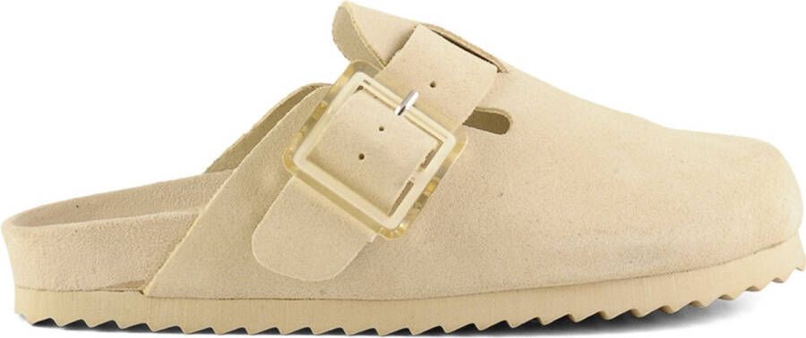 Colors of California Cow Suede Bio Sabot With Buckles