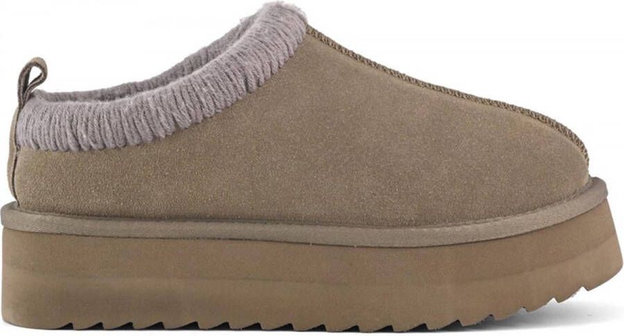 Colors of California Eggy Platform Laars met Stiksels Vrouwen Brown Dames