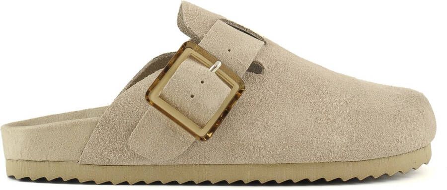 Colors of California Sandalen Cow suede bio sabot with buckl