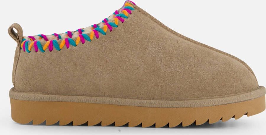 Colors of California Pantoffels taupe Suede Dames