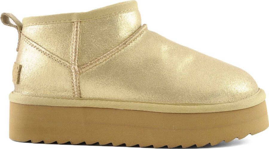 Colors of California Platform Boots Suede Laarzen Goud Metallic