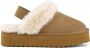 Colors of California Suède Platform Slipper met Enkelband Beige Dames - Thumbnail 1
