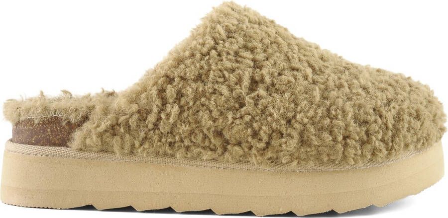 Colors of California Platform Teddy Sabot Cognac