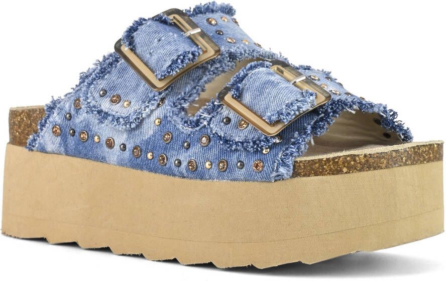 Colors of California Sandalen blauw Denim Dames