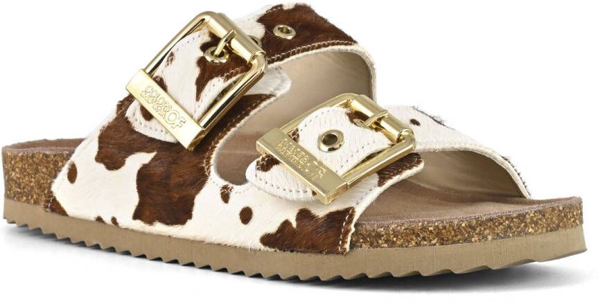 Colors of California Sandalen koe patroon Leer Dames