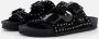 Colors of California suède slippers met studs zwart - Thumbnail 6