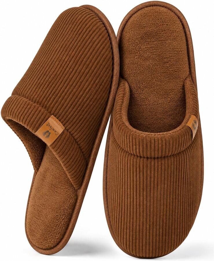 Comfeet Pantoffels Heren Sloffen Chestnut Corduroy Anti-slip