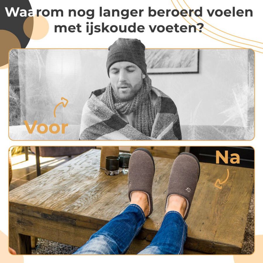 Comfeet Pantoffels Heren Sloffen Grijs Anti-slip - Foto 3