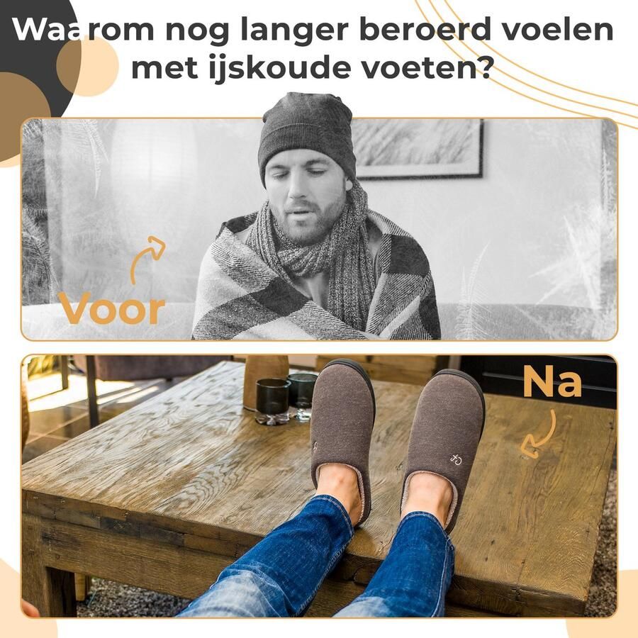 Comfeet Pantoffels Heren Sloffen Grijs Anti-slip - Foto 2