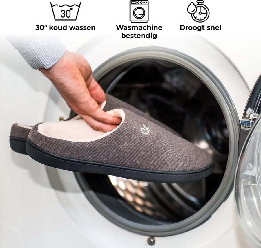 Comfeet Pantoffels Heren Sloffen Grijs Anti-slip - Foto 9
