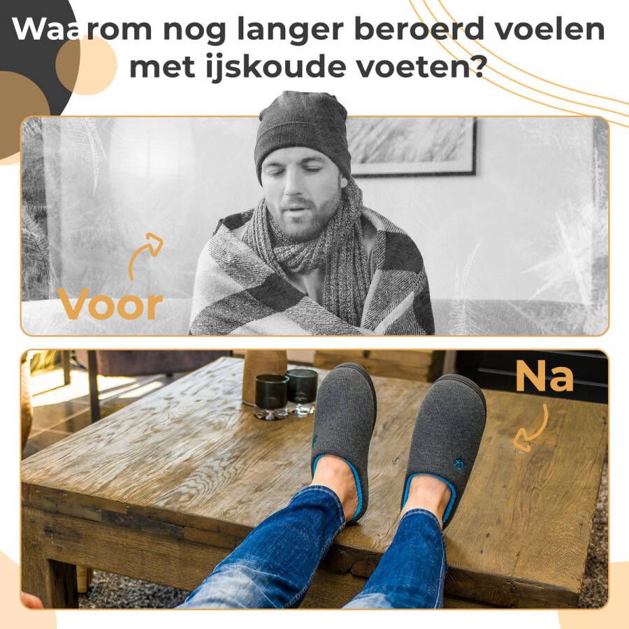 Comfeet Pantoffels Heren Sloffen Grijs Anti-slip