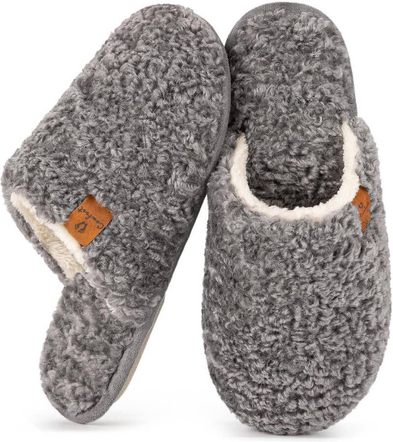 Comfeet Pantoffels Dames Sloffen Grijs Anti-slip