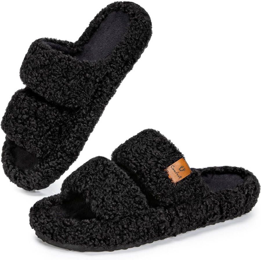 Comfeet Pantoffels Dames Sloffen Zwart Anti-slip