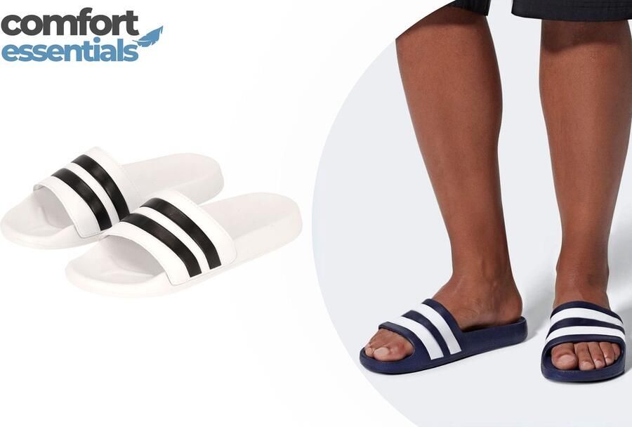 Comfort Essentials Badslippers Heren Slippers Heren Lichtgewicht Bad Slippers Waterbestendig Sportslippers Heren Wit