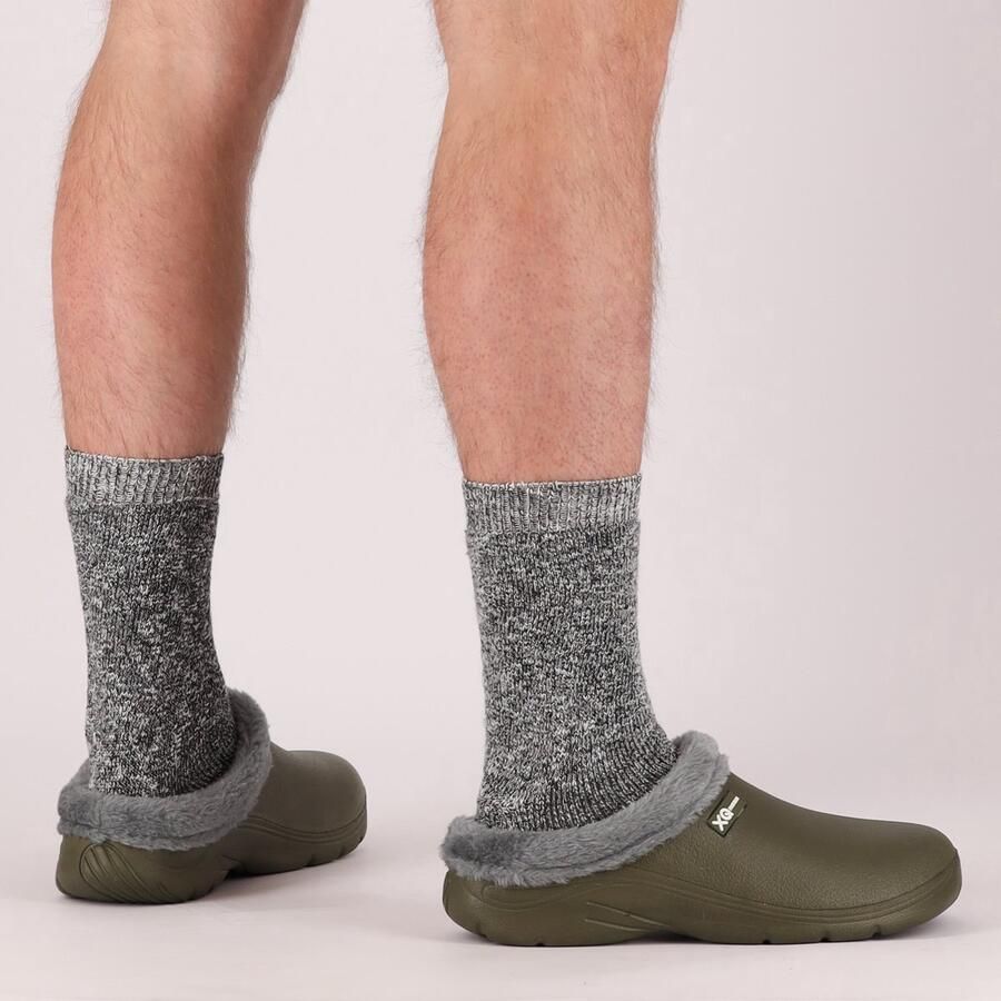 Comfort Essentials Klompen Heren Tuinklompen Heren Gevoerd Groen Clogs Tuinschoenen