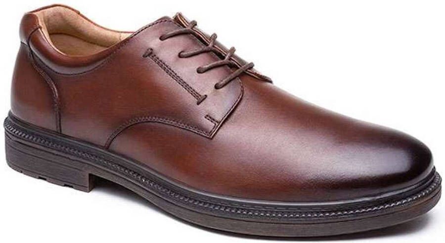 G-comfort -Heren cogna caramel geklede lage schoenen