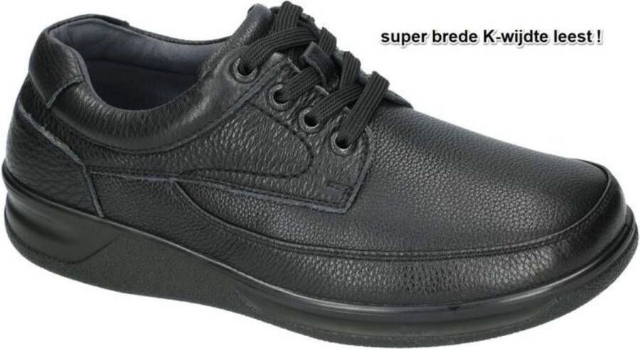 Comfort G- -Heren zwart geklede lage schoenen