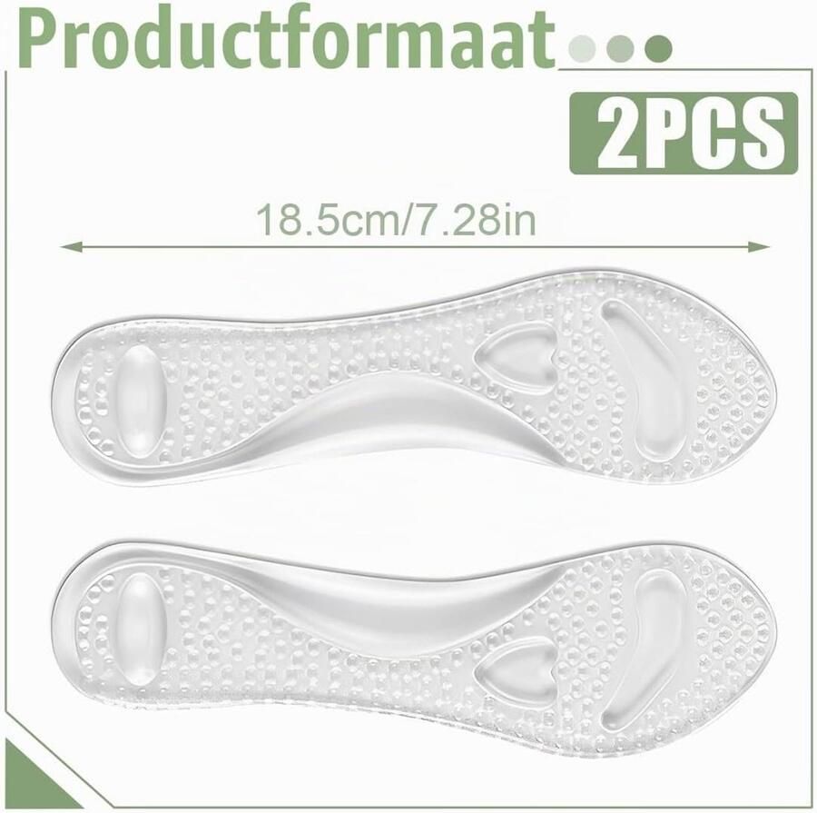 Comfortabele en zelfklevende gelzolen voor dames antislip inlegzolen voor hoge hakken en sandalen acupressuur voor stressverlichting en vermoeidheid van de voeten