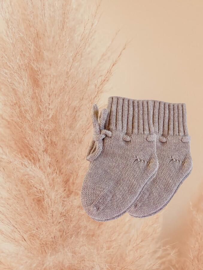 ComfyKids Babyslofjes Handgemaakt Beige Zachte en warme babyslofjes - Foto 3