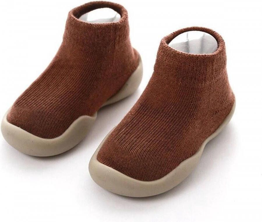 Completebabyuitzet Antislip baby schoentjes eerste loopschoentjes schoen -21 – 12-18 maanden (13cm) mocca bruin