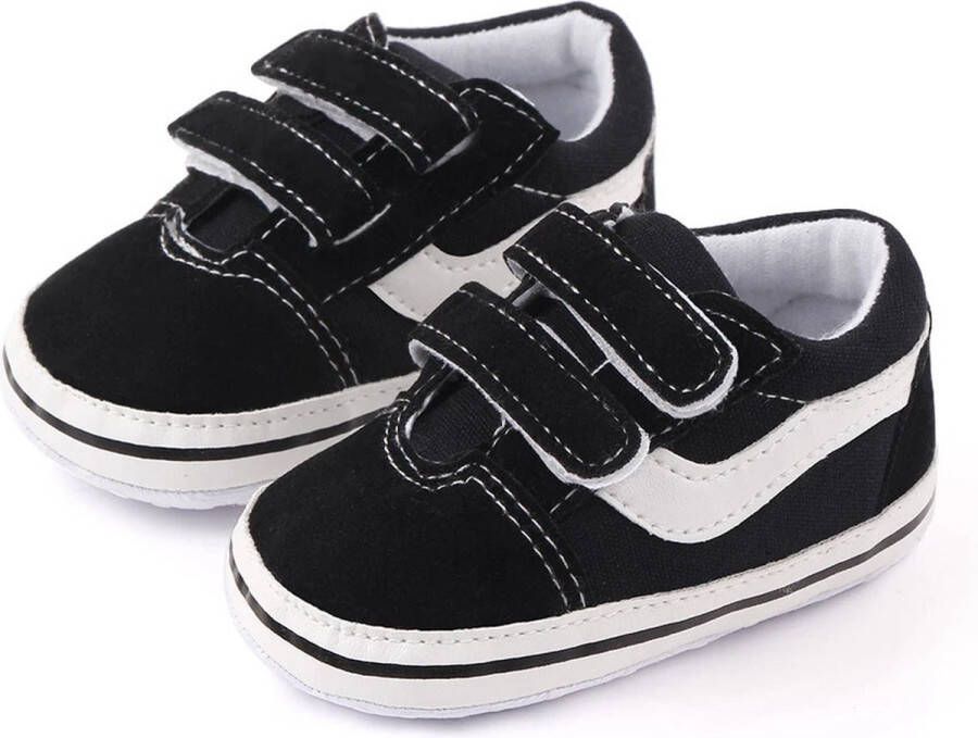 Completebabyuitzet Baby schoentjes babysneakers van Klittenband Schoen -19 – 6-12 maanden (11cm) Zwart