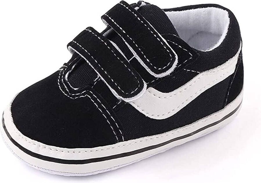 Completebabyuitzet Baby schoentjes babysneakers van klittenband met veter Schoen -21 – 12-15 maanden (12cm) zwart - Foto 3