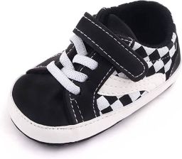 Completebabyuitzet Baby schoentjes babysneakers van klittenband met veter Schoen -21 – 12-15 maanden (12cm) zwart wit