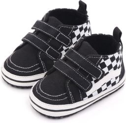 Completebabyuitzet Baby schoentjes babysneakers van klittenband met veter Zwart Hoog