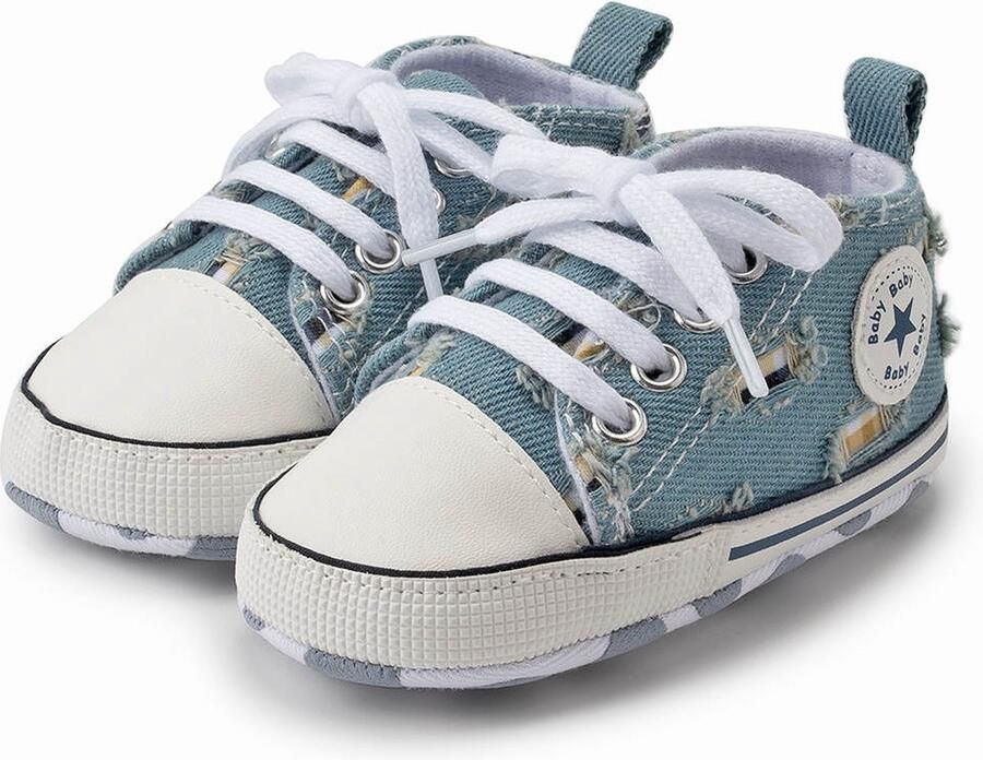 Completebabyuitzet Steppies Babyschoentjes Denim Zachte Zool Antislip Babyslofjes