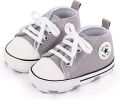 Completebabyuitzet Baby Schoenen Pasgeboren Babyschoenen Eerste Baby Schoentjes 6 12 maanden Zachte Zool Antislip Baby slofjes 12cm Grijs - Grijs